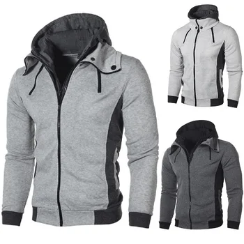 

HEFLASHOR 2019 Autumn Winter Warm Hoodies Sweatshirts top Men Zipper Oversized Coat Casual Streetwear Two Tone Hoodie Sweatshirt