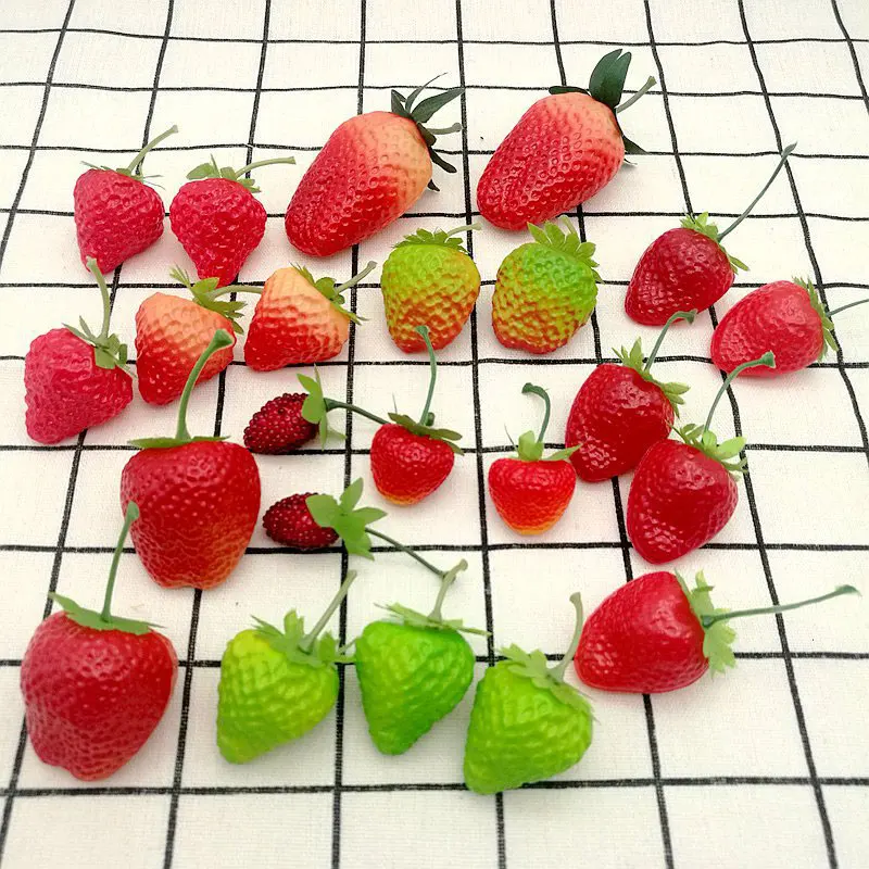 6 шт. детская имитация DIY Имитация игрушка клубника Детская ролевая маленькая пластиковая игрушка клубника забавные игрушки для игрушечной кухни