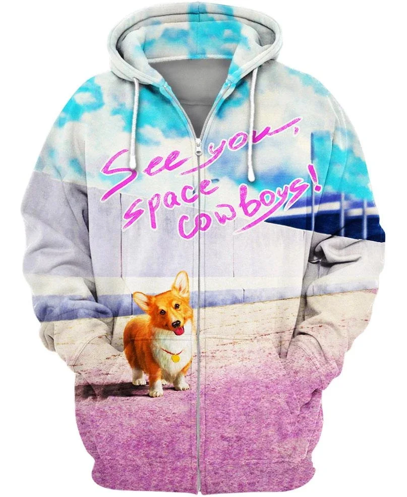 zip hoodies PLstar Cosmos ковбой bebop Акита собака данных 3d толстовки/Толстовка зима осень Забавный длинный рукав Harajuku уличная одежда - Цвет: zip hoodies