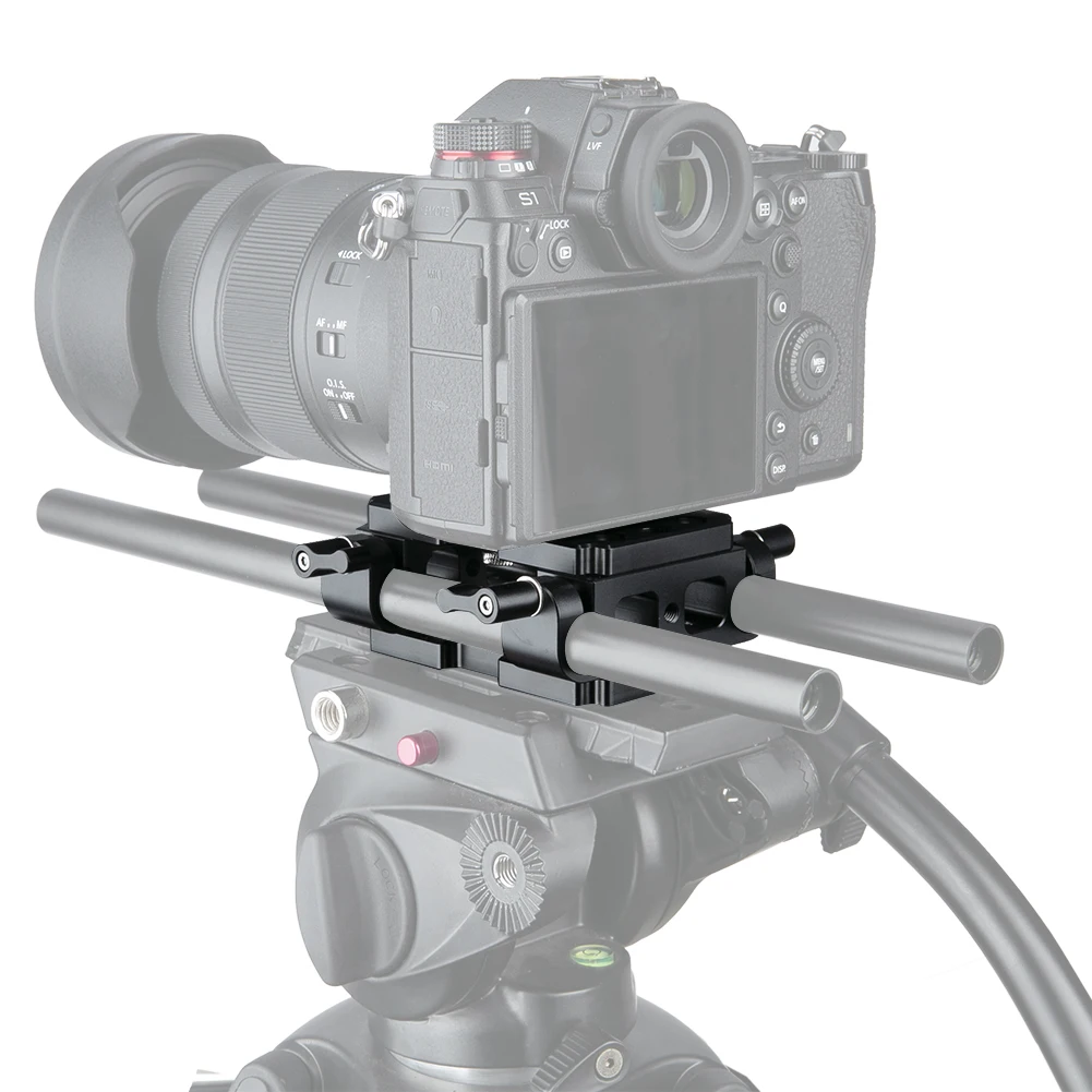NICEYRIG DSLR 카메라 베이스 플레이트, 알루미늄 플레이트, DIY 치즈 플레이트 키트, 숄더 리그, 15mm 로드 레일, DSLR 베이스 플레이트, 1/4 3/8