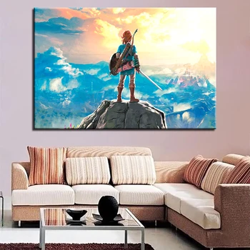 

Wall Art Canvas Painting HD Prints Home Decoraion Legend Of Zelda 1 Pieces Game Modular For Kids Room Pictures Artwork Poster