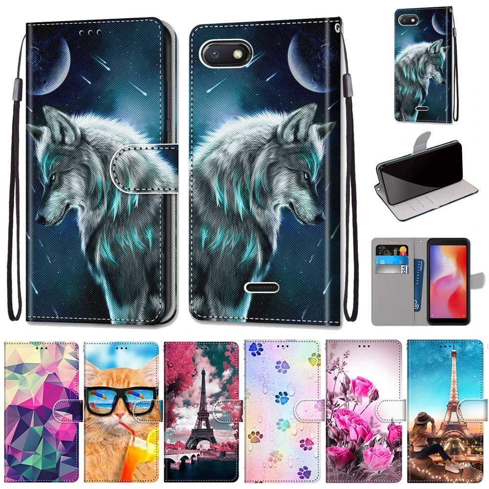 

Redmi 6A Leather Flip Case on sfor Funda Xiaomi Redmi 6 A 7 A GO 6 Pro Mi A2 Lite Cover Luxury 3D Wallet Magnetic Phone Cases