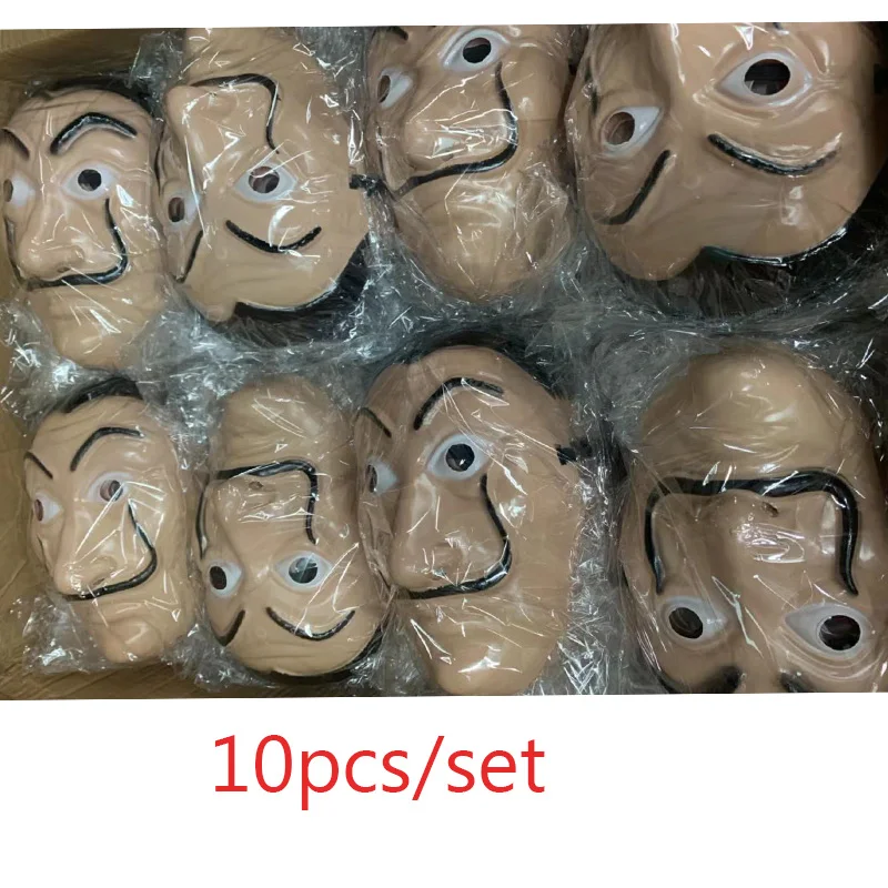10pcs 20 шт./партия пластиковая маска Dali La Casa De Papel реквизит для косплея Хэллоуин, яхта, карнавал, Танцевальная вечеринка, щит для лица - Цвет: 10pcs