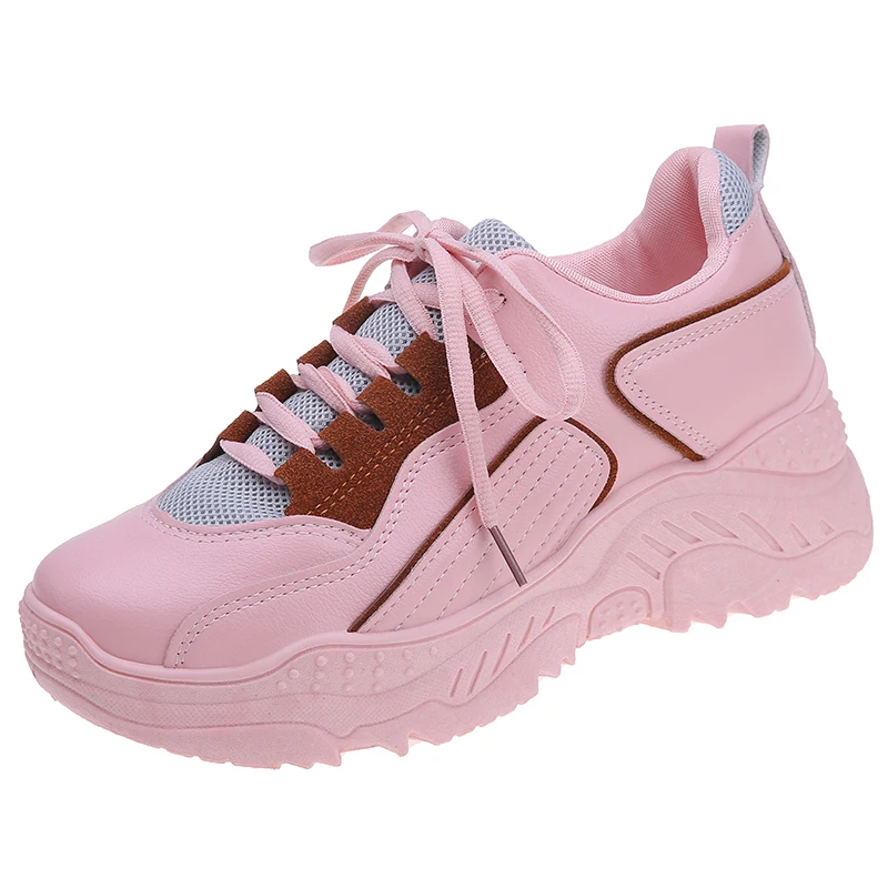 

Spring Large Size Women's Shoes Fashion Sports Shoes Casual Shoes Women's Lace-up Thick Sole Mesh Breathable Single Shoes U17-24