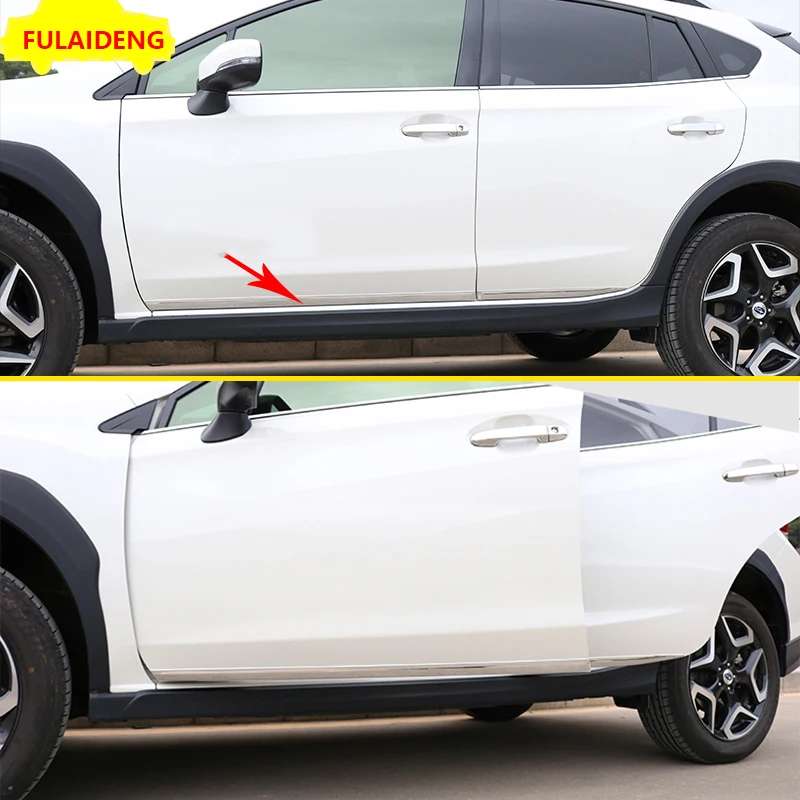 4 шт. для Subaru XV- Боковая дверь формовочная боковая полоса стример Защитная крышка рельефная Накладка для отделки автомобиля Стайлинг