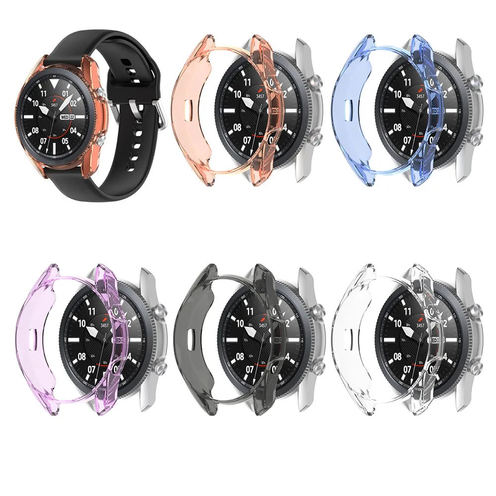 

Watch Cover Protective Case for Samsung Galaxy Watch 3 45mm SM-R840 Smart Watch Transparent Ultra-thin Watch Screen Protector