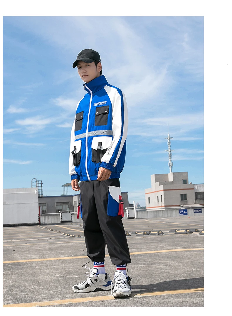 2 предмета, Ropa Deportiva Hombre Moda Survete, мужская куртка+ штаны, комбинированный осенний спортивный костюм с несколькими карманами для мужчин, комплект из двух предметов