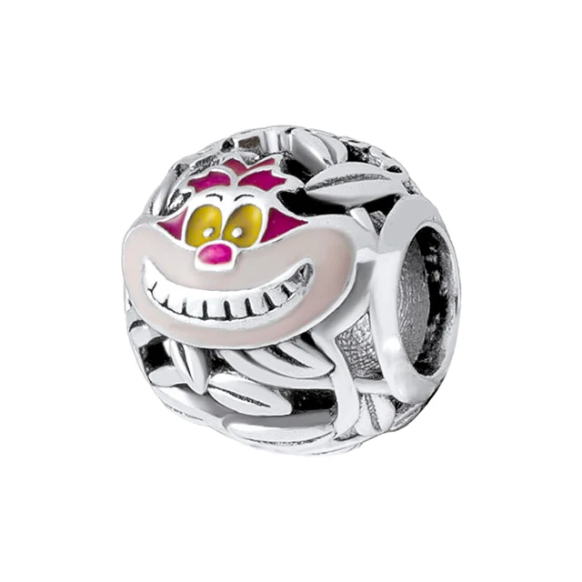 Encanto joyas Alice Sombrerero Loco encanto de gato de Cheshire plata bead fit Original pandora 3MM pulsera para regalo de las mujeres|Amuletos| - AliExpress