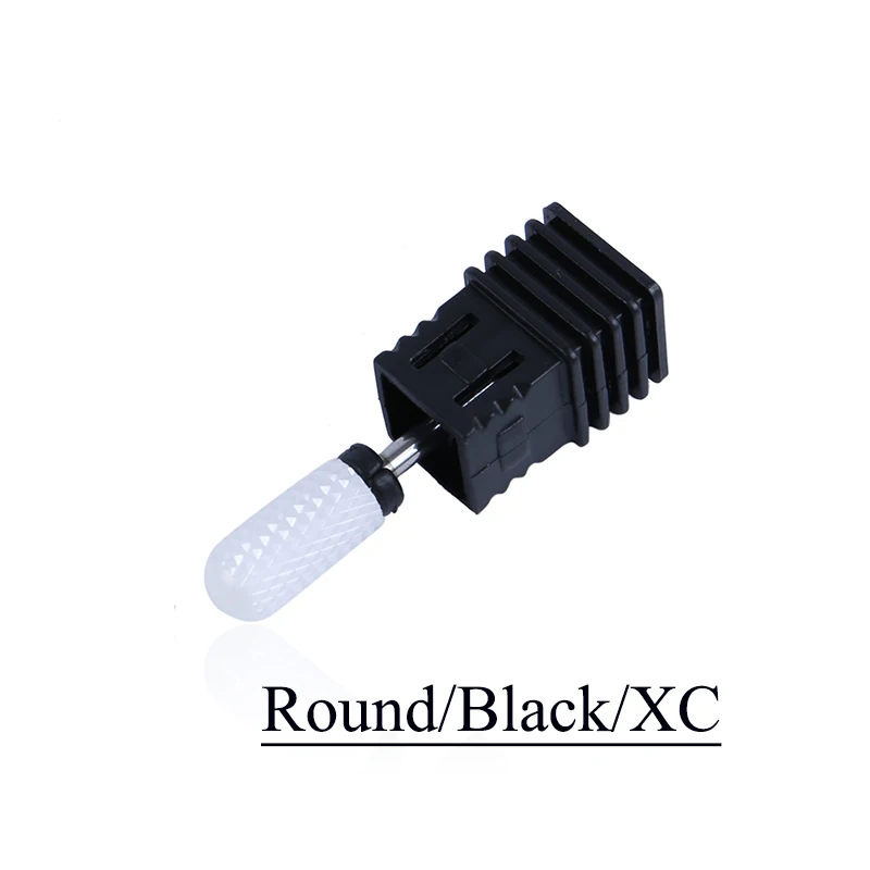 Round-XC 1/10 шт. Pro Керамика алмазные фрезы для маникюра биты фреза, маникюр, машинка для маникюра, электрическая машина с аксессуарами для ногтей шлифовальный станок биты инструмент - Цвет: Round-XC
