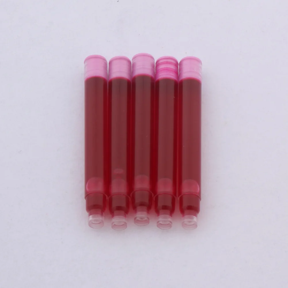 20pcs Red Pink Fountain Pen Ink Refill Converter Pump 2.6mm Cartridges Pen Refill Pen Refill