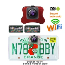 HD Автомобильный видеорегистратор беспроводная Wifi камера дублирующая для парковки заднего вида камера заднего вида Автомобильная камера безопасности наклеенная на номерной знак