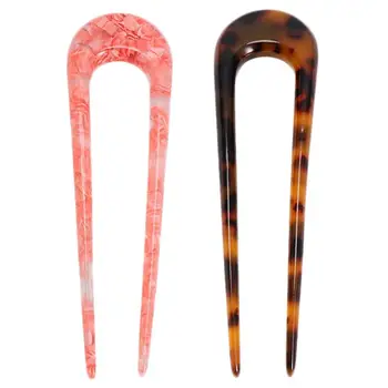 

2pcs Women Hairpins Hair Decorations Vintage U-Shaped Waved Hair Clips Hair Chopsticks Hair Grips for Shopping Parties
