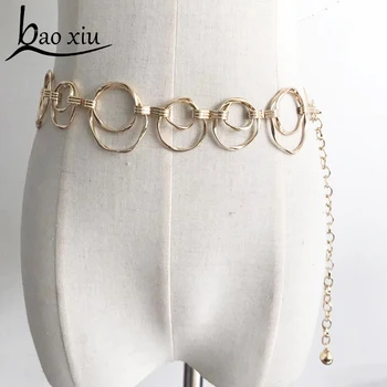 

New Fashion hot Luxury Sexy Women Punk Metal waist long Fringe gold chain dress personality belt female belt straps accessory