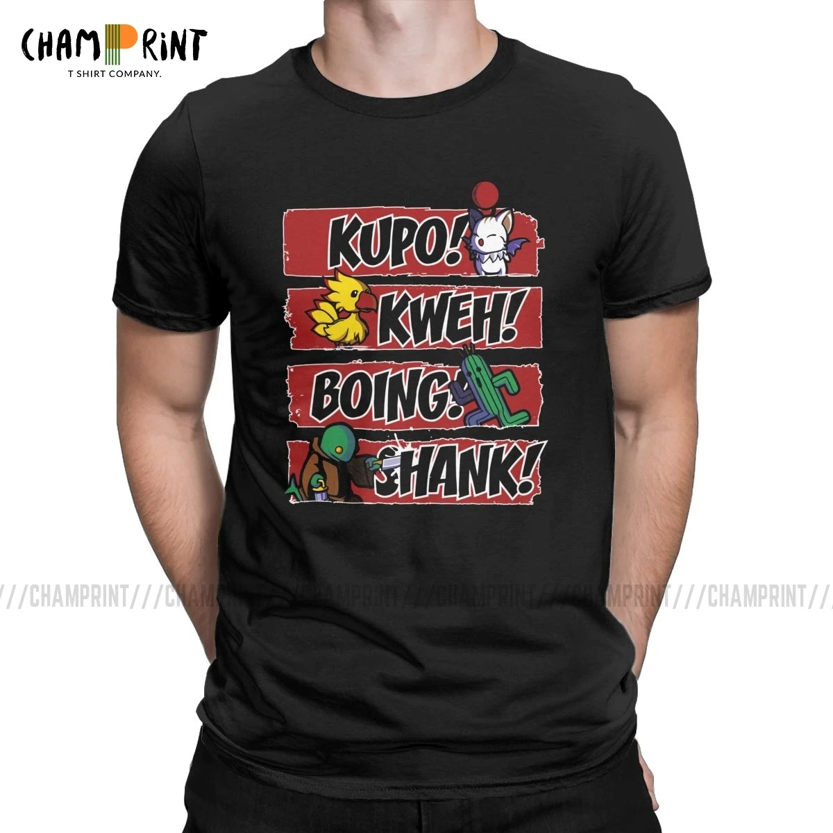 

What Does The Tonberry Say Men's T Shirts Final Fantasy Video Game Novelty Tee Shirt Crew Neck T-Shirts Cotton Printed Clothes