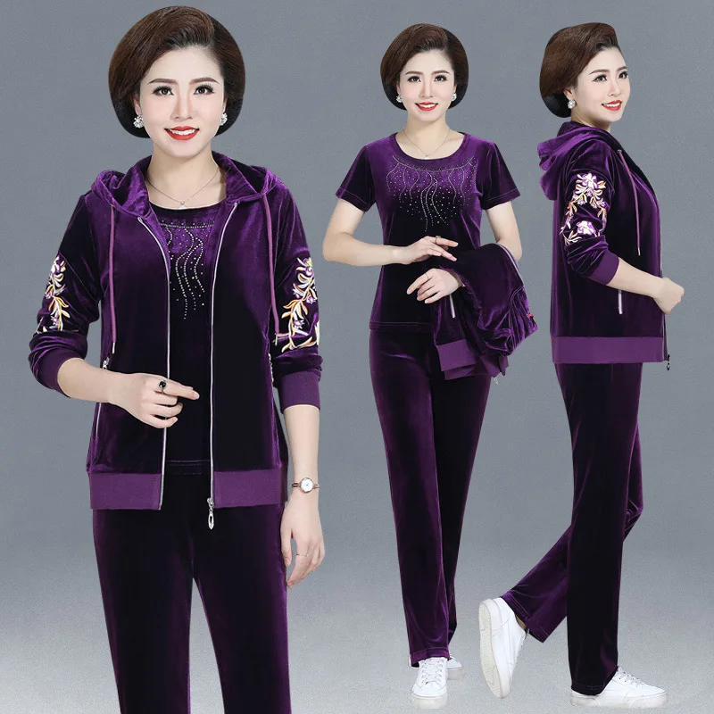 

3pcs Spring Women Sportswear Tracksuit Embroidery Jacket Hoodie+sweatshirt+pant Running Jogger Fitness gym Casual Set Sport Suit