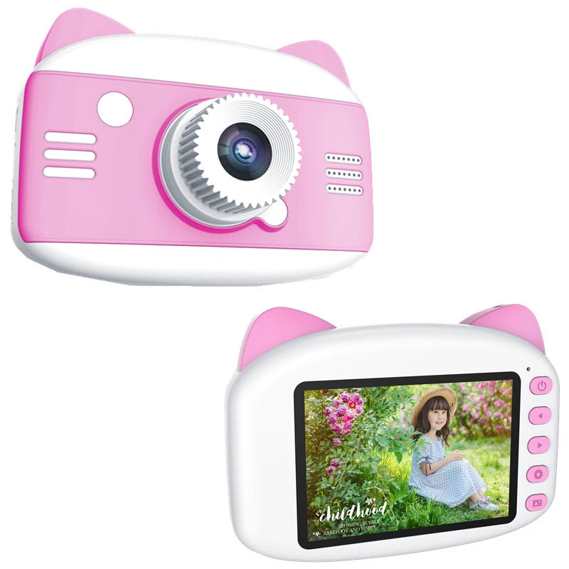 

3.5 inch HD 1080P Kids Camera Children Digital Camera Cartoon Cat Video Photo Camera Toys 1200W Child Toys Camera Birthday Gift