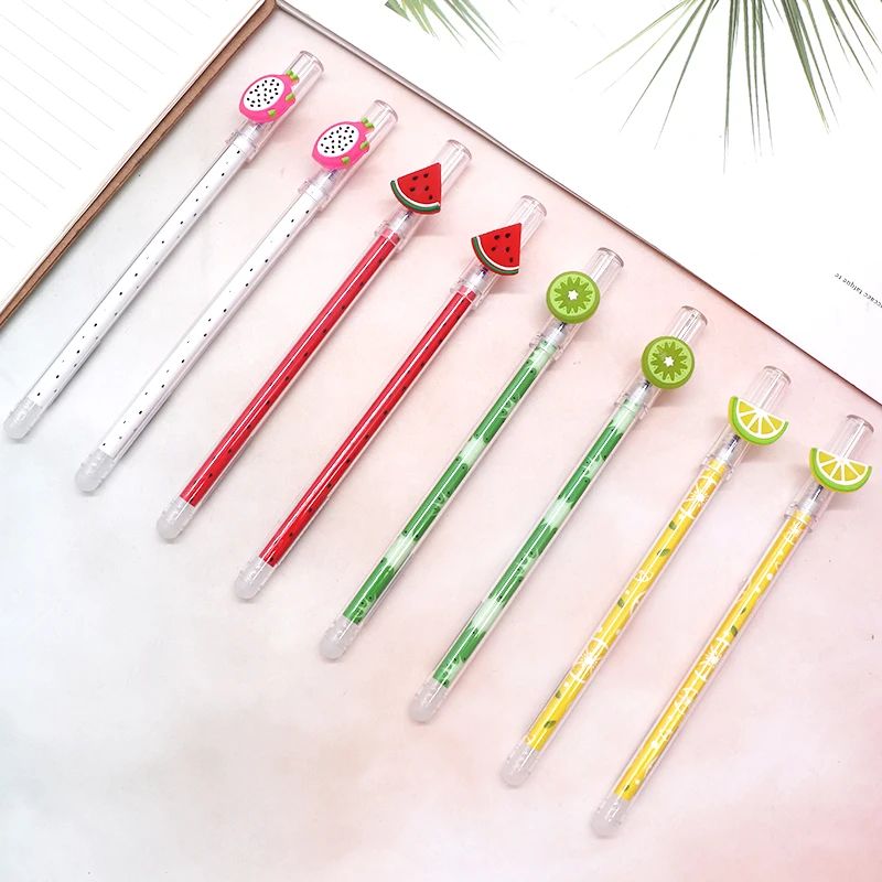 

4Pcs/Set Fruit Erasable Pen Refill 0.4mm Blue Ink Magic Gel Pen for School Office Writing Supply Tool Student Kawaii Stationery