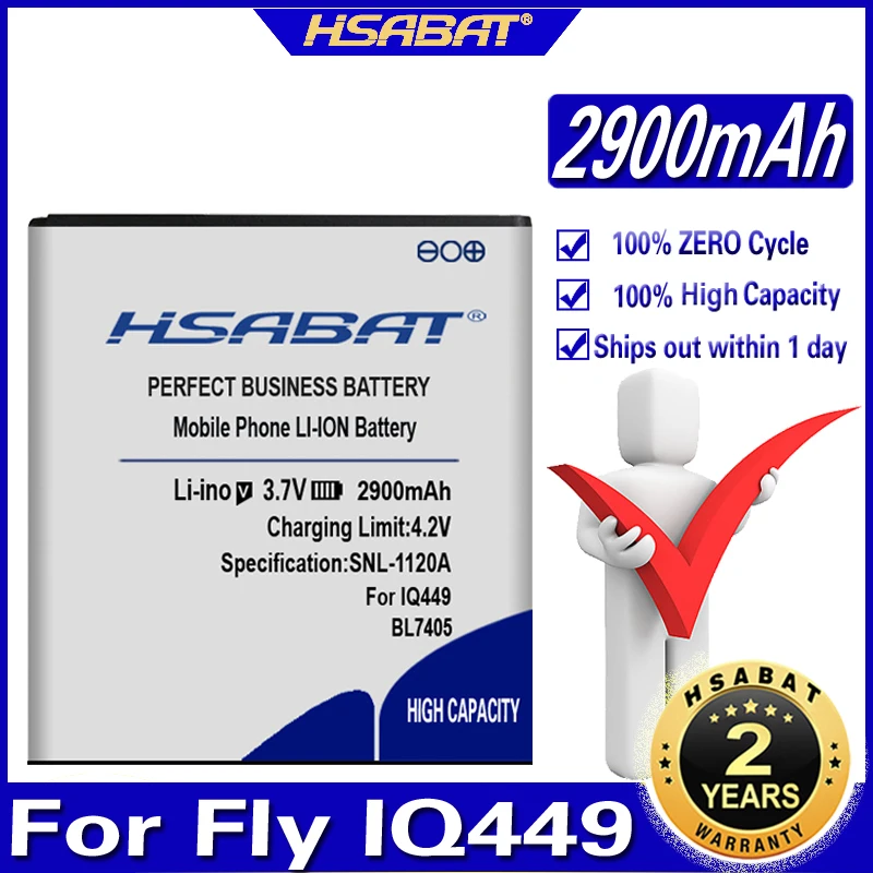 Аккумулятор HSABAT 2900mAh BL7405 для Fly IQ449 Iq449 BL 7405|battery for|battery for flybattery 2200mah |