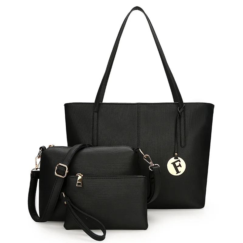 

New Style WOMEN'S Bag Europe And America Fashion Three-piece Set Different Size Bags Toth Handbag Shoulder Oblique Bag