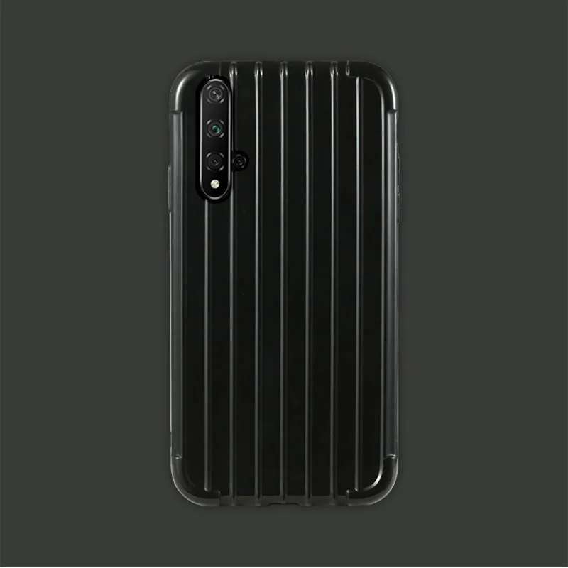 Black Роскошный багажный чехол для huawei honor 20, Модный милый чехол для костюма, чехол для багажника из ТПУ, силиконовая задняя крышка для huawei honor 20 S, сумка, чехол - Цвет: Black