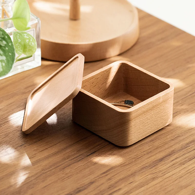 50 Stück/Los Hochwertige Buchenholz-Uhrenbox Holz-Schmuckbox Geschenkbox Schmuck-Aufbewahrungsbox Großhandel – Detail 2