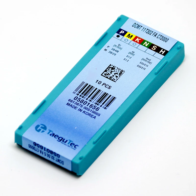 DCMT11T302 FA CT3000 10 шт./лот TaeguTec отрицательные треугольные внешние поворотные вставки