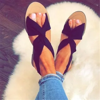 

Summer Roman Women's Sandals Strap Round Toe Flat Rome Sandals Women's Shoes Large Size