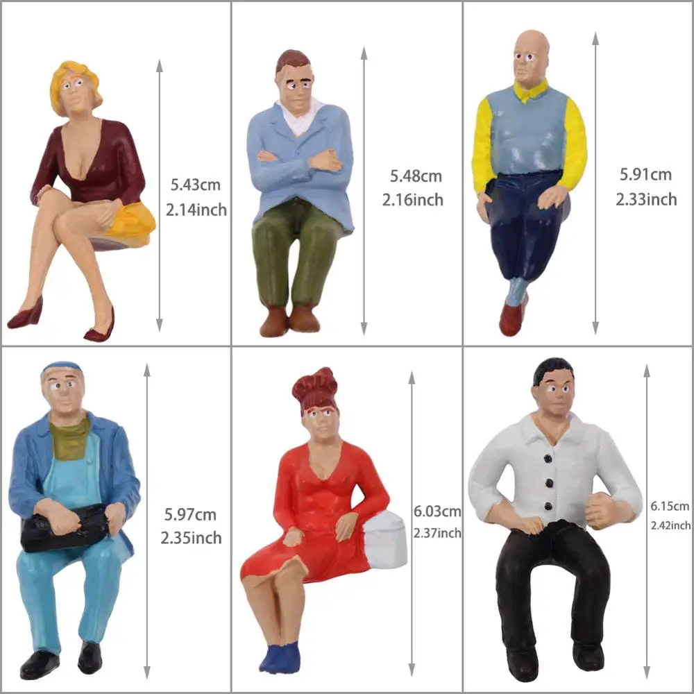 P2509 12pcs G scale Figures 1:22.5-1:25 All Seated  Painted People Model Railway 