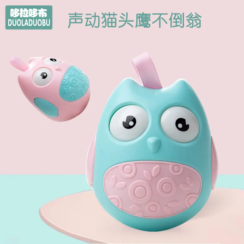 Duo la duo bu мультфильм звук движение Сова неваляшка игрушка детский толчок сбой Колокольчик для животных неваляшка 6170