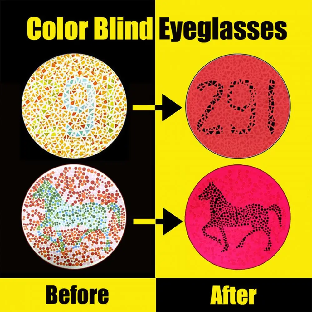 Color Blindness Corrective Glasses Correction For Red Green Color Weekness Metal Frame UV400 Protection Color Blind Sunglasses blue blockers Blue Light Blocking Glasses