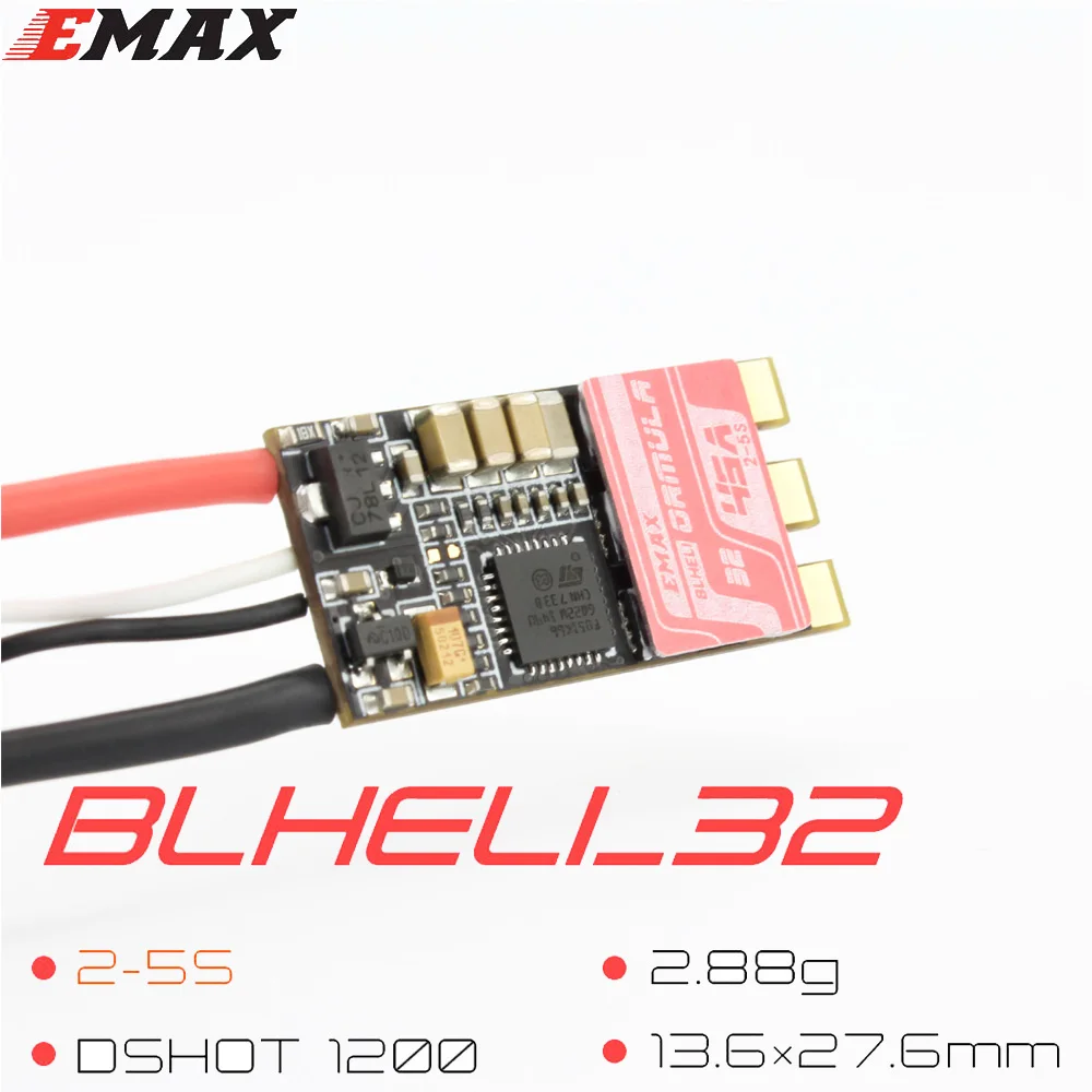

Emax Formula 45A Blheli_32 2-5S Brushless ESC for RC Quadcopter Multicopter