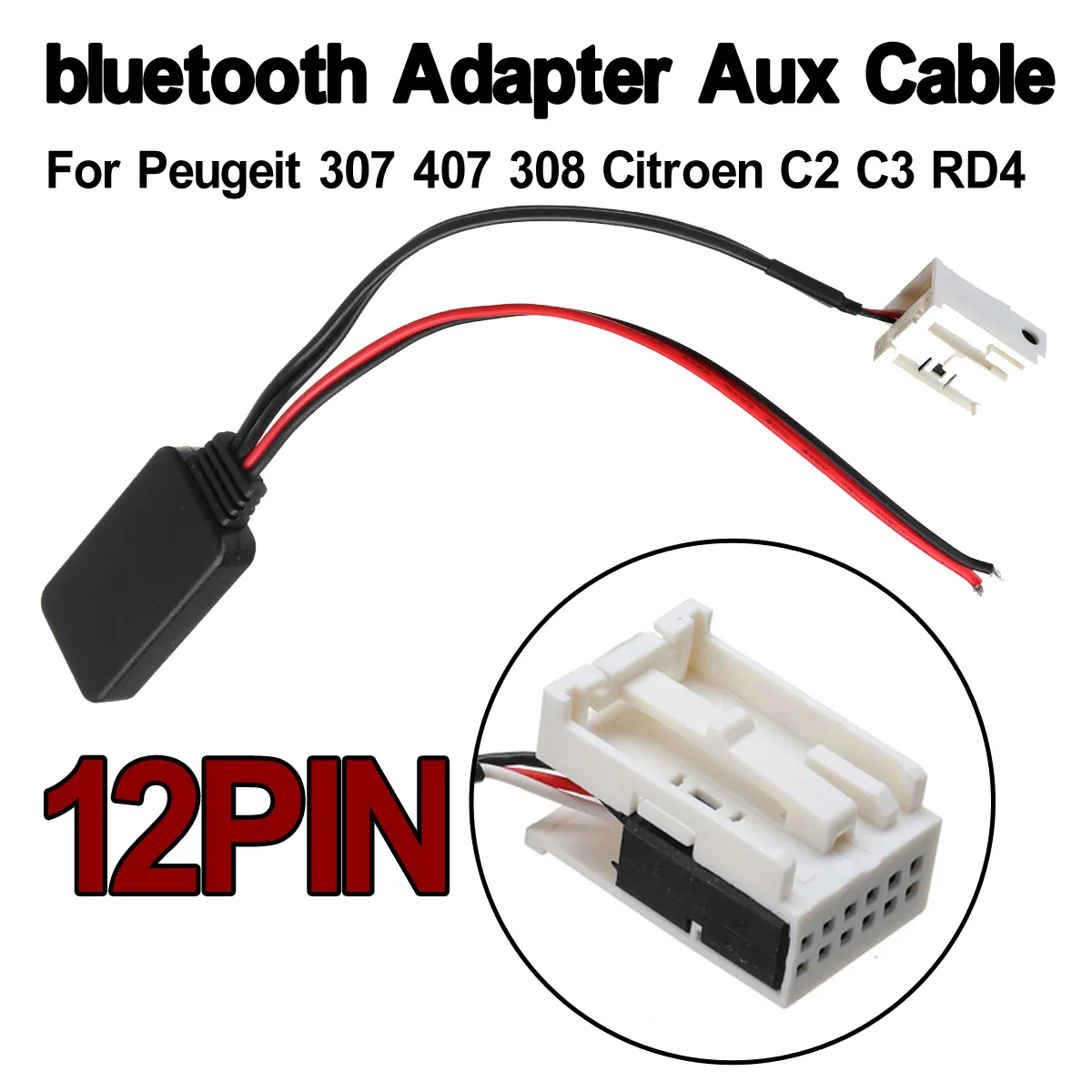 Для peugeot 207 307 407 308 для Citroen C2 C3 RD4 автомобильный 12Pin bluetooth модуль беспроводной Радио Стерео AUX-IN Aux кабель адаптер