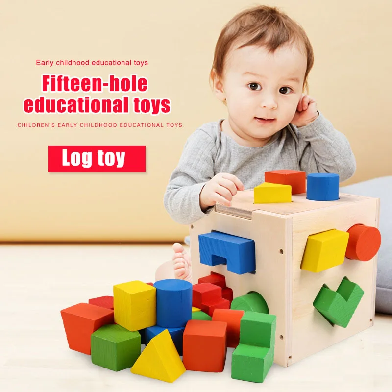 

Kids Wooden Puzzles Toy Colorful Geometric Construction Blocks Early Educational Toys Hot Sales