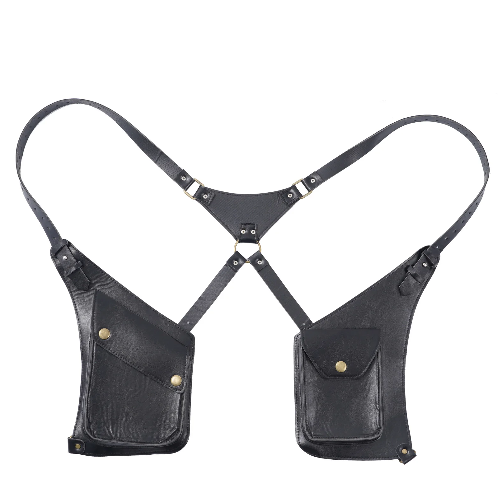 

Men Body Chest Belt Bag Anti-Theft Underarm Shoulder Bag Tank Punk Adjustable Strap Underarm Holster Outdoor Pocket Belt Costume