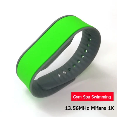 WD06-Green M1 S50 Wristband Силикона 13,56 МГц 14443A протокол - Цвет: WD06-Green