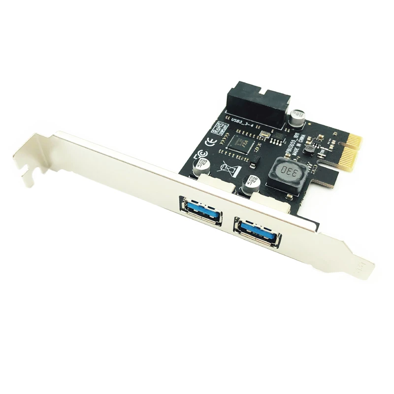 USB 3.0 PCI-E Expansion Card Adapter 2 Port Internal 19pin Header For USB 3 to PCIE