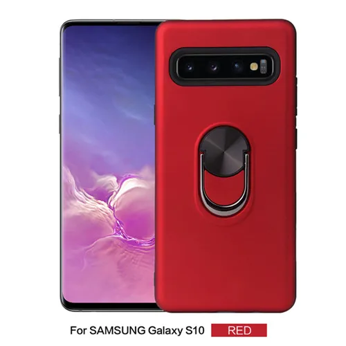 Red Противоударный чехол-Броня чехол для samsung S10 S9 S8 Plus Note 10 Pro магнит кольцо крышки для samsung A10 A20 A40 A50 A70 J6 A6 A7 note 8, 9 - Цвет: Red
