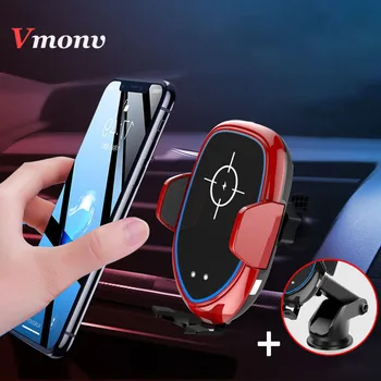 

Vmonv Car Wireless Charger Cell Phone Holder For iPhone 11 X Samsung S8 Bracket Infrared Induction Automatic Fast Charging Mount