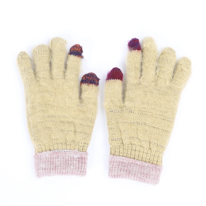 Winter Female Winter Vintage Deer Knitted Gloves Women Thicken Touch Screen Gloves Winter Warm Snow Elk Full Finger Mittens