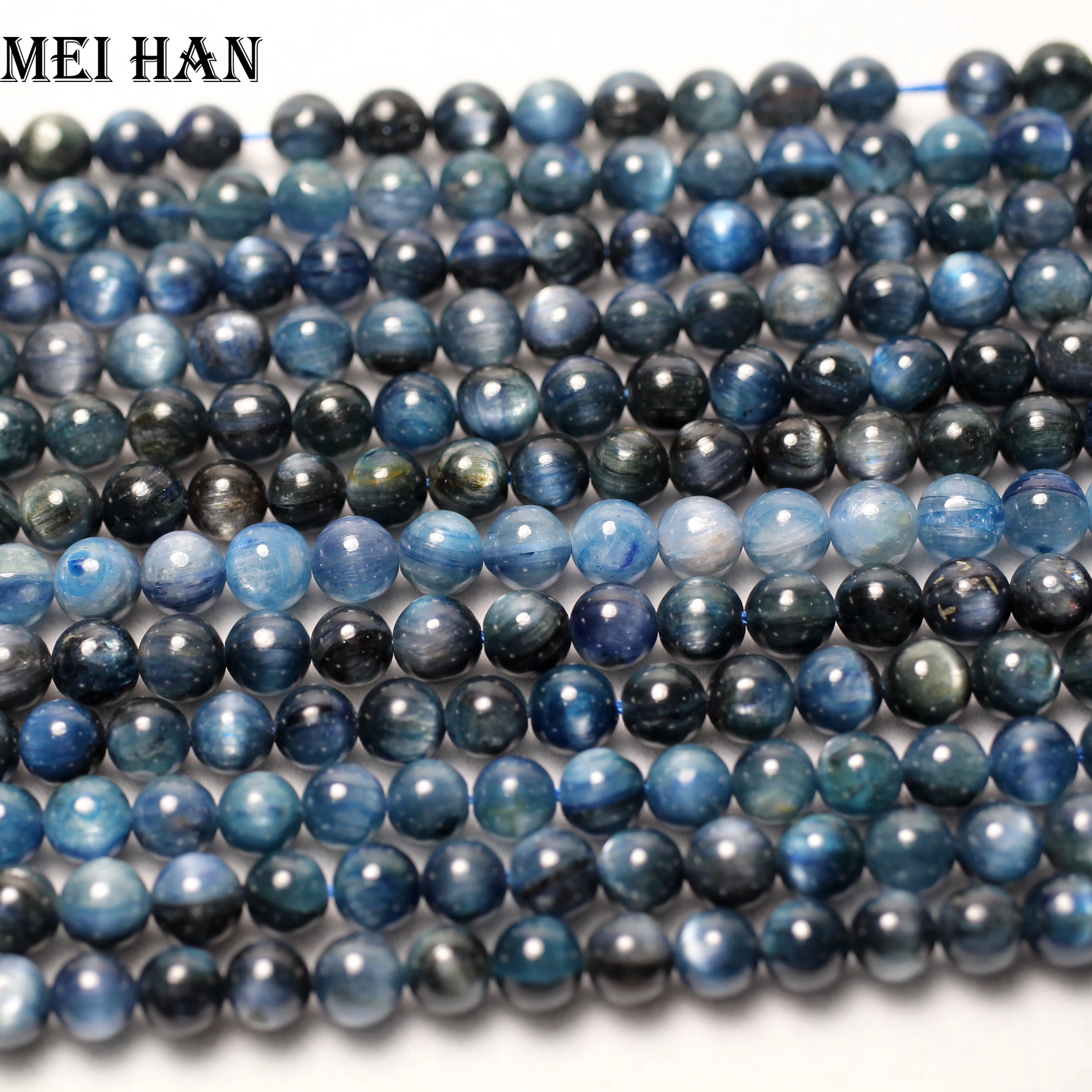 Meihan 6 мм+-0,2 Синий Кианит(около 60 бусин/комплект/26 г) гладкие круглые каменные бусины для изготовления ювелирных изделий своими руками