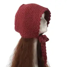 Женская вязаная шапка в винтажном французском стиле, зимняя шапка