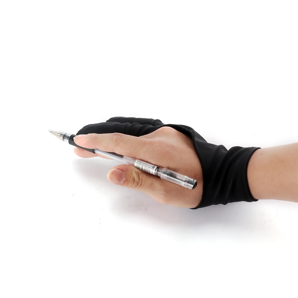 

Black Artist Drawing Glove Both For Right And Left Hand Two-Finger Anti-Fouling For Any Graphics Drawing Tablet Black