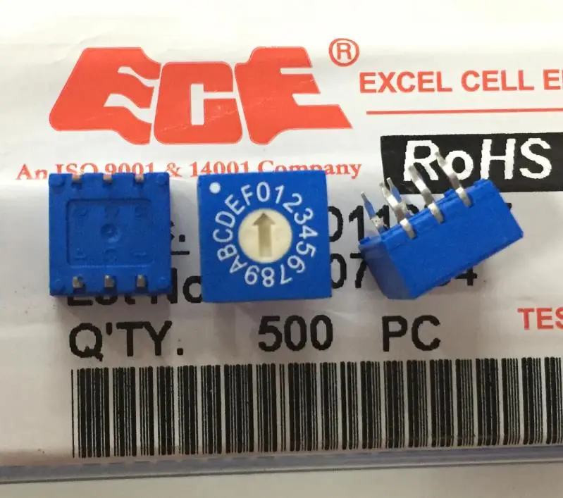 5 шт./лот ECE 100 емкость ERD116RSZ поворотный переключатель, 0-F переключатель, 16 киосков, 3:3 положительный код