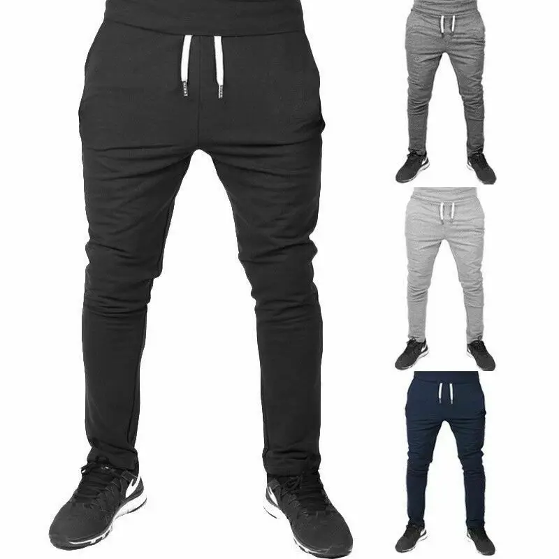

Men Running Pants Gym Slim Fit Trousers Sports Fitness Joggers Gym Sweatpants Drawstring Solid Casual Pants