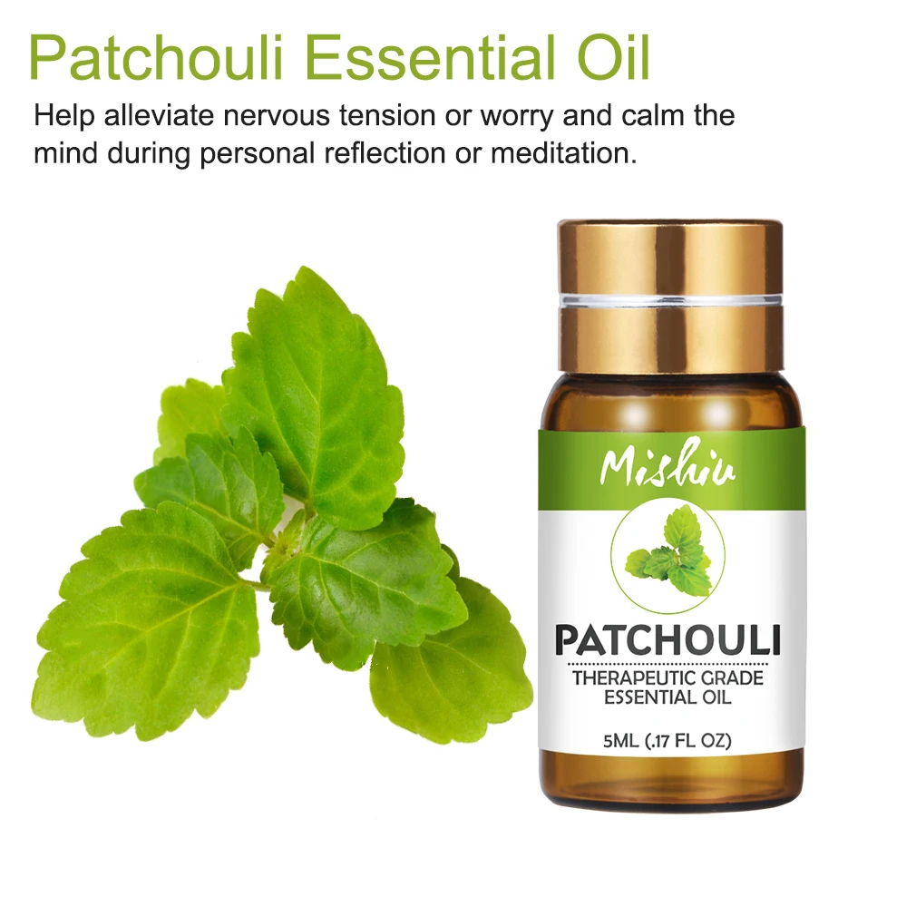 

Mishiu 5ML100%Pure Patchouli Essential Oils Massage Humidifier Essential Oil Help Alleviate Nervous Tension&worry&calm the mind