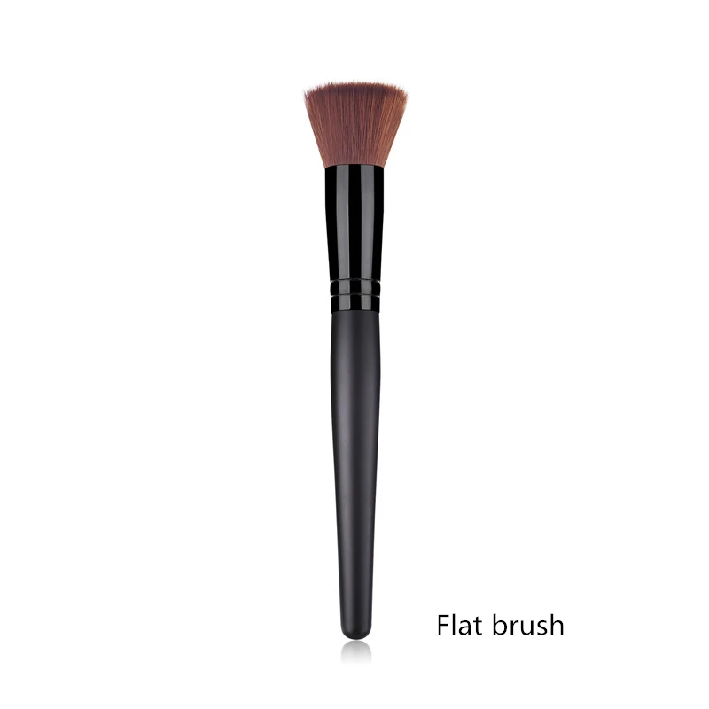 flat brush ENNKE Одиночная микро кисточка для румян без каблука брови рассыпная пудра теней для век основа для макияжа Кисти для лица Красота инструменты - Handle Color: flat brush