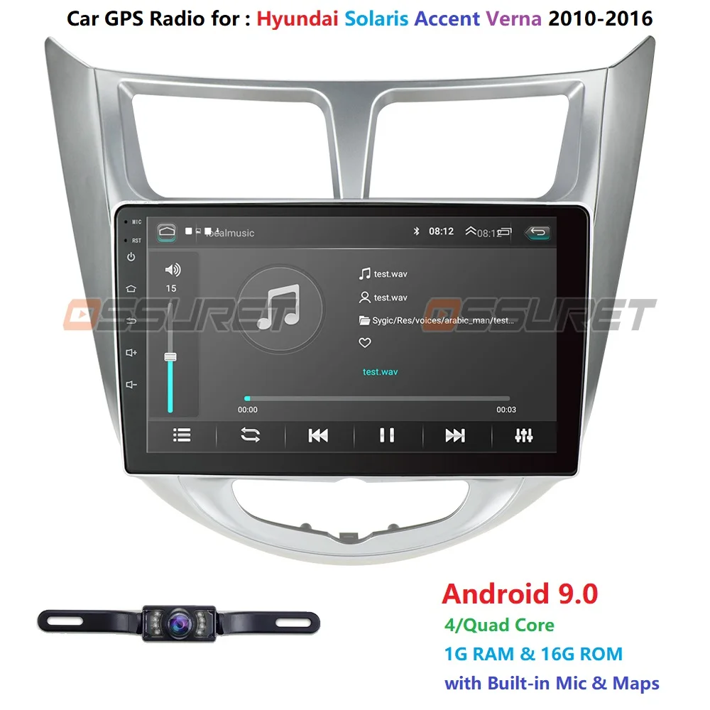 2 din Android 9,0 Автомагнитола для hyundai Solaris Verna 2011 2012 2013- gps навигация автомобильный мультимедийный слой