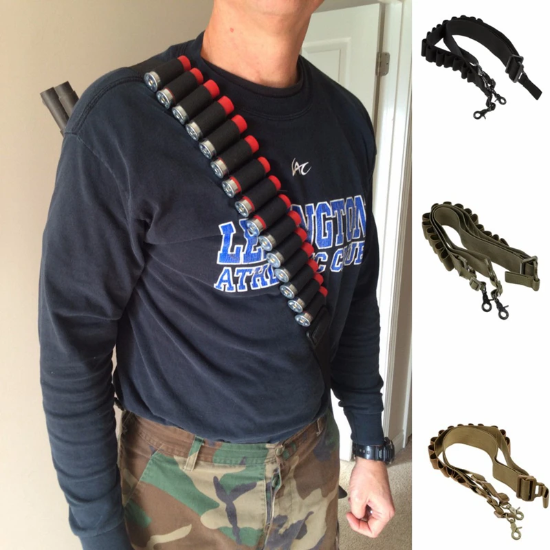 

Tactical Magazine Pouches Shotgun Shell Holder 2 Hooks Heavy Duty High Strength Diagonal Strap Nylon Rope Military Accessories