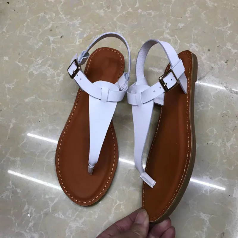 US $12.82 Large Size Women Roman Shoes Simple Design Flat With Clip Toe Feet Female Sandals Candy Colors Breathable Sandalias Mujer