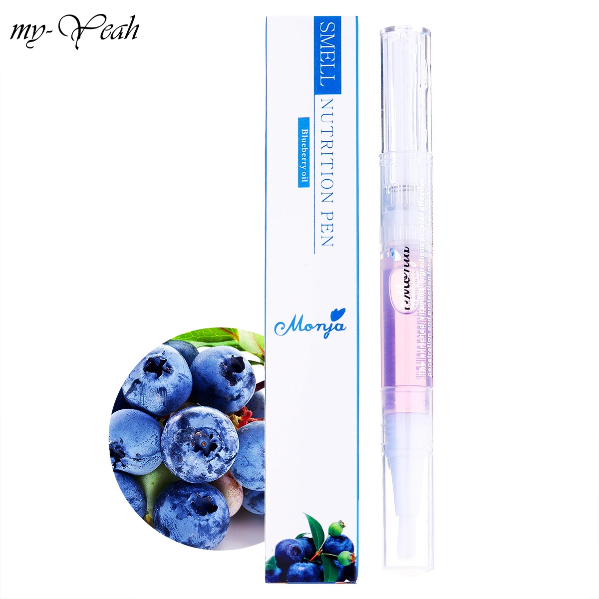 blueberry My-Yeah 10 стилей фруктовый цветок Запах для маникюра питательное масло пальчиковые ножницы для педикюра смягчить мертвой кожи ремонт маникюр уход - Цвет: blueberry